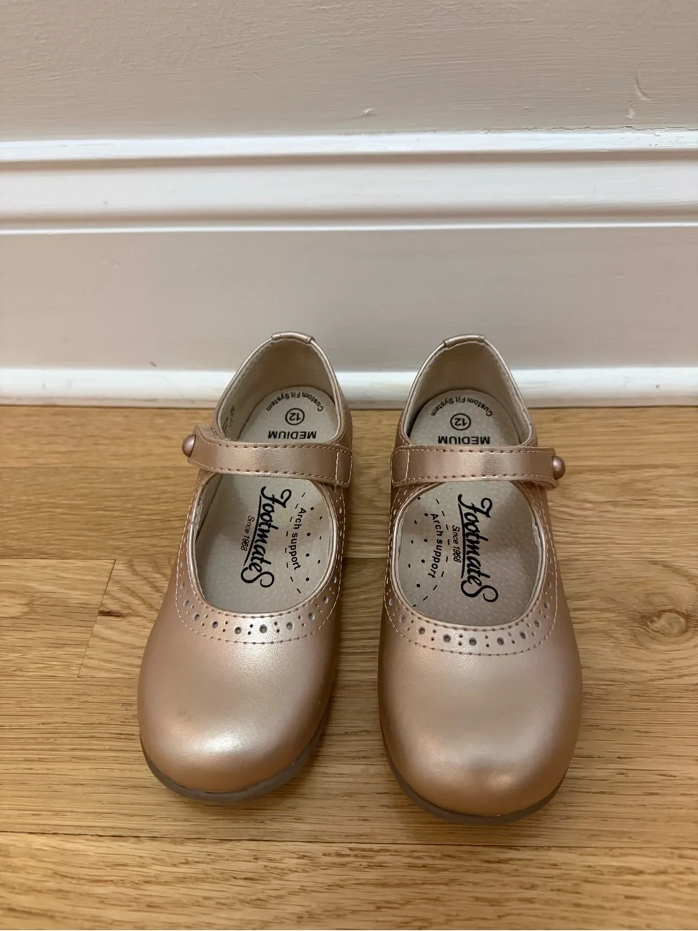 Footmates Rose Gold Metallic Emma Mary Jane Dress Shoe